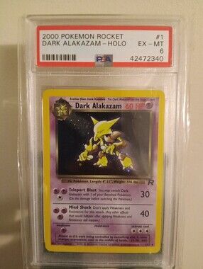 2000 POKEMON ROCKET #1 DARK ALAKAZAM-HOLO PSA 6